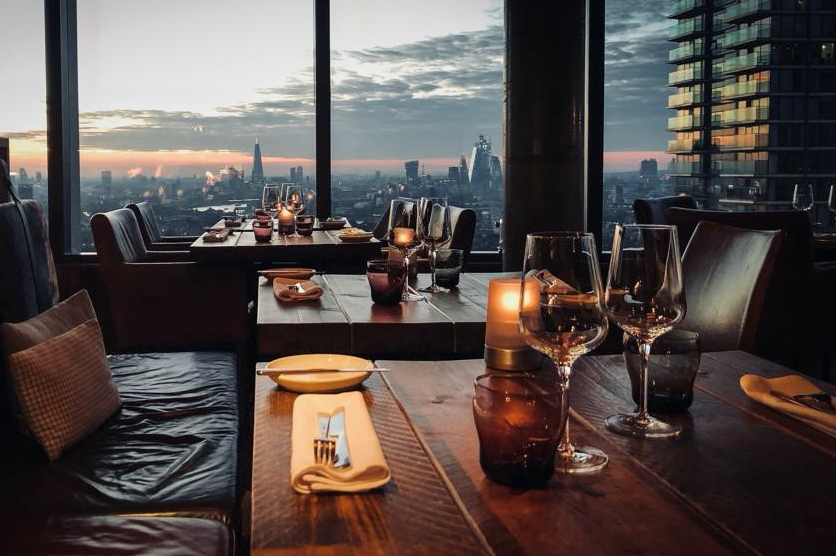 Bokan restaurant with a view over London 
